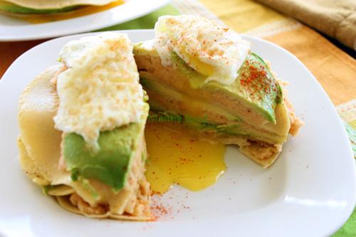 Crepe Stacks with Chipotle-Potato-Avocado Filling